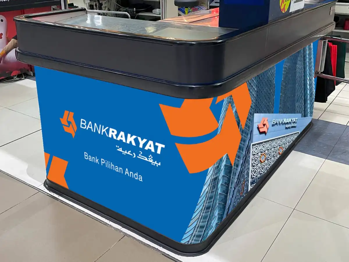 sticker advertising in store