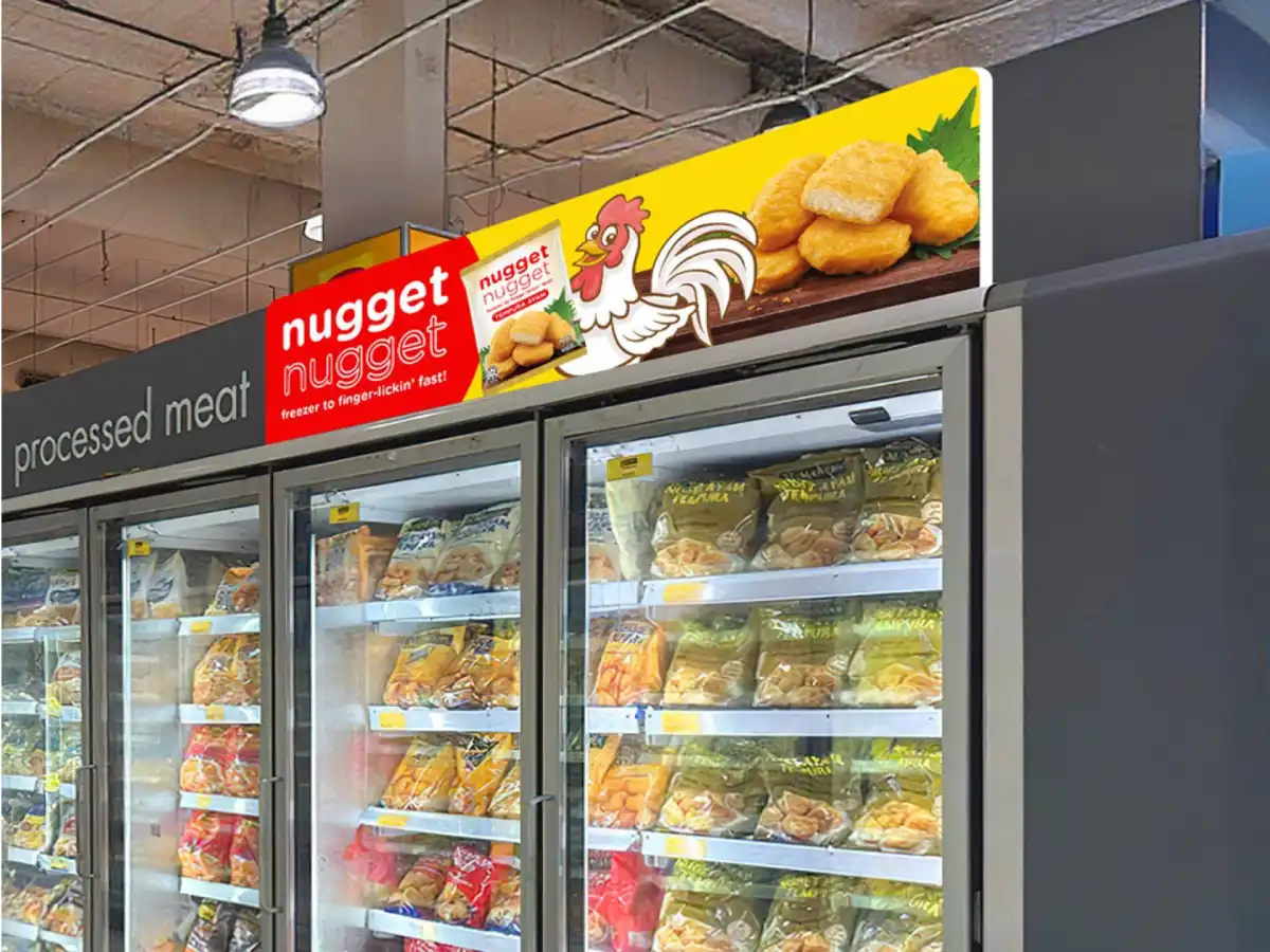 retail aisle advertising board